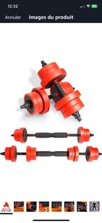 Haltere et barre de musculation 40 kg, Sport en Fitness, Overige Sport en Fitness, Ophalen, Zo goed als nieuw