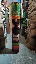 Totem Tiki en bois d'albesia 100 cm, Antiquités & Art, Enlèvement ou Envoi