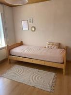 Houten bed + matras, Huis en Inrichting, Slaapkamer | Bedden, Ophalen, Gebruikt, 90 cm, Eenpersoons
