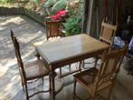 Table et chaises en chêne, 100 à 150 cm, Chêne, Rectangulaire, 50 à 100 cm