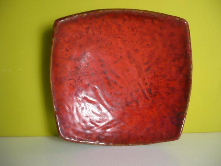 Prachtige grote rode fat lava schaal West-Germany, Antiek en Kunst, Antiek | Keramiek en Aardewerk, Ophalen of Verzenden