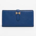 Portefeuille long Hermès Béarn Soufflet, Autres marques, Cuir, Utilisé, Bleu