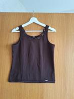 Bruin topje Enjoy met pareltjes (large), Bruin, Maat 42/44 (L), Enjoy, Ophalen of Verzenden