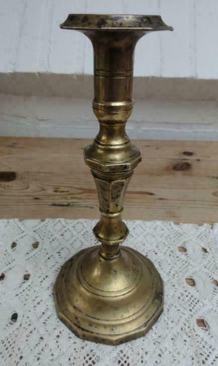 Antieke koperen kandelaar, Antiek en Kunst, Antiek | Brons en Koper, Koper, Ophalen of Verzenden