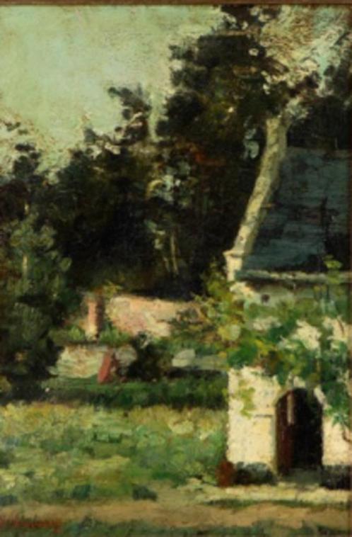 Philippe Swyncop (1878-1949): Hoevezicht 1899 (40 x 55 cm), Antiek en Kunst, Kunst | Schilderijen | Klassiek, Ophalen of Verzenden