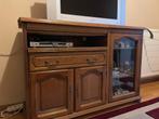 Meuble TV en chêne massif avec plateau pivotant, Maison & Meubles, Moins de 100 cm, Enlèvement, Utilisé, 50 à 100 cm
