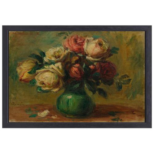 Roses dans un vase - Pierre-Auguste Renoir toile + cadre de, Maison & Meubles, Accessoires pour la Maison | Décorations murale
