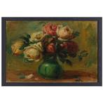 Roses dans un vase - Pierre-Auguste Renoir toile + cadre de, Maison & Meubles, Accessoires pour la Maison | Décorations murale