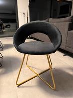 8 nieuwe zwarte en gouden eetkamerstoelen, Huis en Inrichting, Ophalen, Zwart, Nieuw, Stof