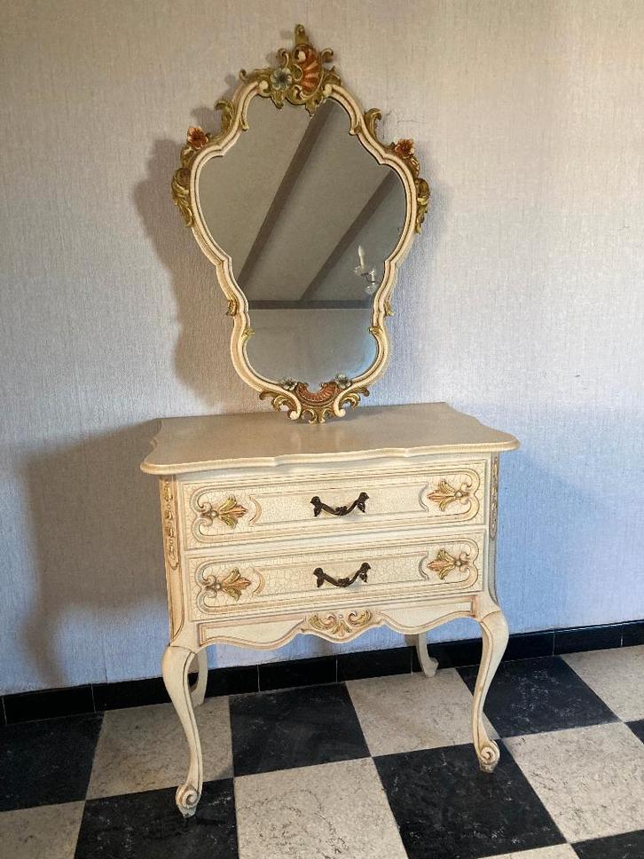 Coiffeuse romantique avec miroir — Rococo, Maison & Meubles, Armoires | Commodes, Utilisé, Moins de 100 cm, 50 à 100 cm, 25 à 50 cm