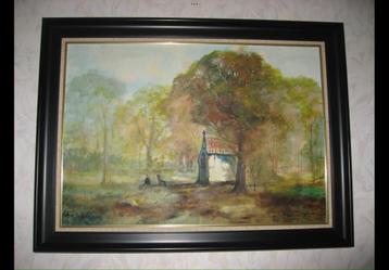 Schilderij Henry Joseph Pauwels Kapel in bos beschikbaar voor biedingen