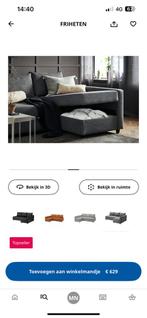 Friheten Grijze Zetel/Bedbank IKEA, Huis en Inrichting, Ophalen, Zo goed als nieuw