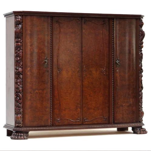 Armoire unique du 19ème siècle en ronce de noyer, Maison & Meubles, Armoires | Casiers, Enlèvement ou Envoi