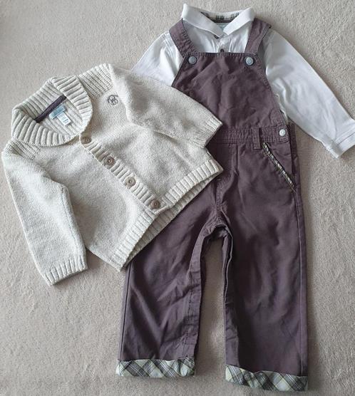 Ensemble polo + pull en maille + salopette - T18m - Obaïbi, Kinderen en Baby's, Babykleding | Maat 80, Zo goed als nieuw, Jongetje