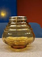 Oude art deco bloemenvaas, Huis en Inrichting, Woonaccessoires | Vazen, Ophalen, Gebruikt, Geel, Glas