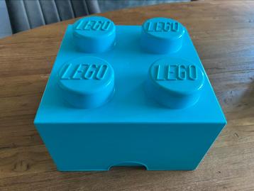 Boîte de rangement Lego Brick 4 bleu aqua, Enlèvement ou Envoi, Comme neuf, Lego