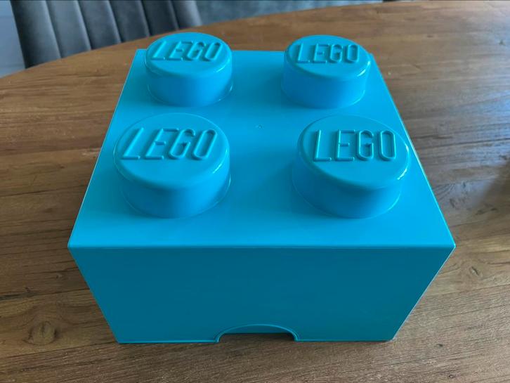 Lego opberbox Brick 4 aqua blauw, Kinderen en Baby's, Speelgoed | Duplo en Lego, Zo goed als nieuw, Lego, Ophalen of Verzenden