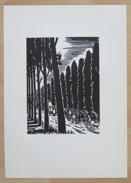 Houtsnede Frans Masereel: Bedevaart, Antiek en Kunst, Kunst | Etsen en Gravures, Verzenden