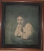 Huile sur panneau "Fille à la fenêtre" (reproduction), Antiquités & Art, Enlèvement