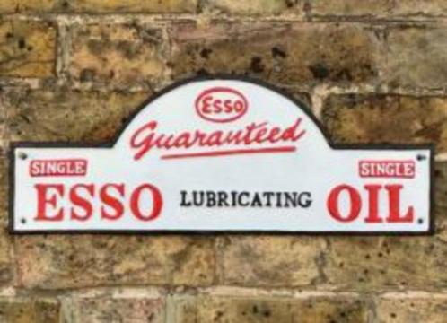 Esso oil zwaar gietijzer reclame bord en veel andere borden, Collections, Marques & Objets publicitaires, Comme neuf, Panneau publicitaire