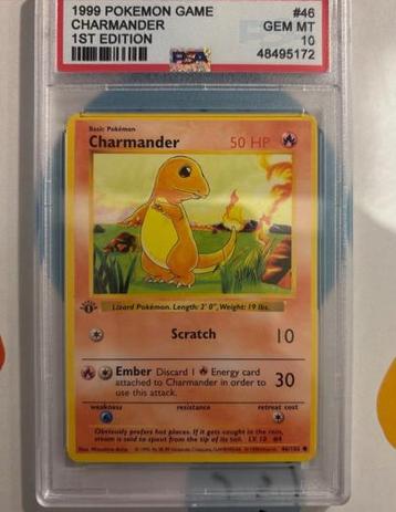Charmander 1st editie psa 10 1999 beschikbaar voor biedingen