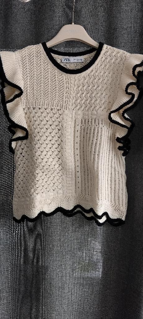 mouwloos truitje / pull ZARA / nieuwe prijs!!!, Kleding | Dames, Truien en Vesten, Zo goed als nieuw, Maat 38/40 (M), Wit, Ophalen of Verzenden