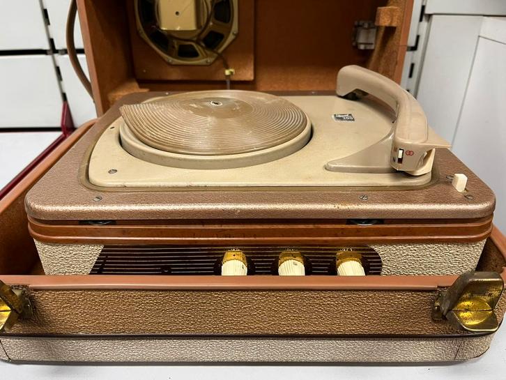 DUAL 300 Vintage platenspeler - jaren 50/60 - Koffer, Audio, Tv en Foto, Platenspelers, Gebruikt, Platenspeler, Dual, Ophalen