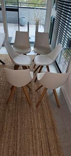 Eetkamerstoelen 6 stuks, Huis en Inrichting, Stoelen, Ophalen, Gebruikt, Wit, Hout