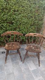 2 houten café stoelen stevig, Antiek en Kunst, Ophalen