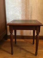 Klassiek Engels bijzettafeltje mahonie met groen leder, Ophalen