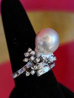 Exclusieve ring met Barok parel en diamanten 0,75kt, Handtassen en Accessoires, Ringen, Met edelsteen, Ophalen of Verzenden, Zo goed als nieuw