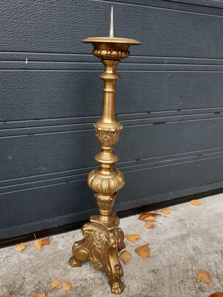Klassieke koperen kerk kandelaar, Antiek en Kunst, Antiek | Brons en Koper, Koper, Ophalen