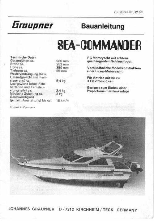 Sea Commander + Zender MC20 + Lader, Hobby en Vrije tijd, Modelbouw | Boten en Schepen, Gebruikt, Overige merken, Ophalen