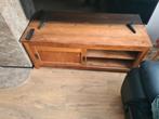 Tv kast teak met schuifdeur b1.25xh49.5xd48, Huis en Inrichting, Kasten |Televisiemeubels, Ophalen