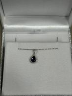 9 karaat wit goud Jewelco London - 0.9ct saffier Teardrop ke, Handtassen en Accessoires, Ophalen of Verzenden, Nieuw, Wit, Goud