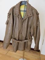 Lange lederen herenjas met centuur, Kleding | Heren, Ophalen, Gedragen, Maat 48/50 (M), Bruin