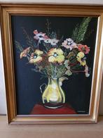 Schilderij op doek in mooie kader, h49, b38cm, kader 5 cm, Antiek en Kunst, Ophalen