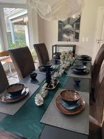 Uitschuifbare design eettafel – mat zwart – zeer goede staat, Huis en Inrichting, Ophalen, Overige materialen, 200 cm of meer