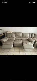 Gratis af te halen! Lederen sofa: 3-zit en 1-zit, Ophalen, Gebruikt, Vierpersoons of meer, Rechte bank