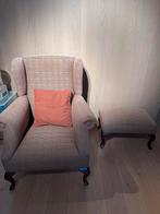 Landelijke fauteuil met voetenbank, Ophalen, Gebruikt, Eenpersoons, Stof