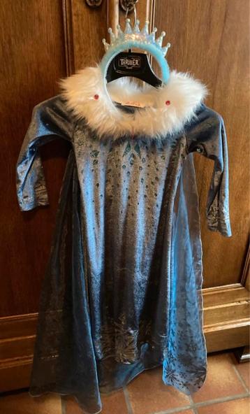 Fluwelen Frozen Elsa jurk met nieuwe diadeem 130
