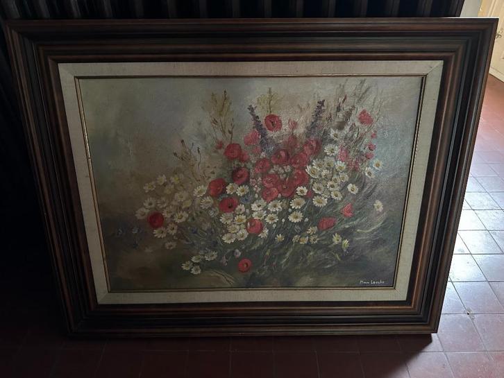 Schilderij kunstschilder M. Van Loocke - stilleven bloemen, Antiek en Kunst, Kunst | Schilderijen | Klassiek, Ophalen
