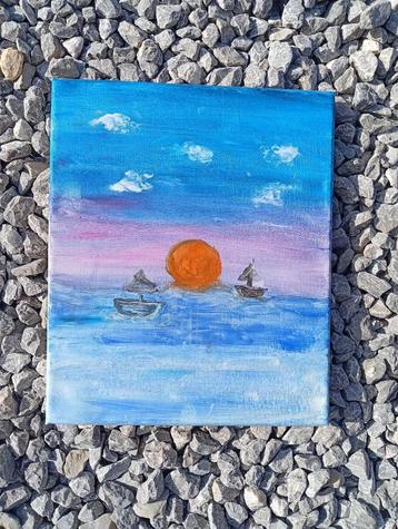 Kunst zonsondergang schilderij beschikbaar voor biedingen