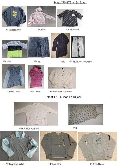 maat 170 15j 176 16j en 18j, Kinderen en Baby's, Kinderkleding | Kinder-kledingpakketten, Maat 170, Ophalen of Verzenden