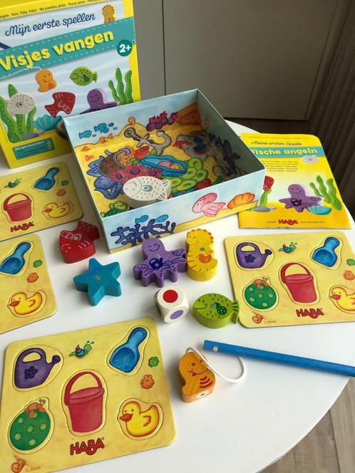 Haba visjes vangen - hengelspel, Kinderen en Baby's, Speelgoed | Houten speelgoed, Zo goed als nieuw, Overige typen, Ophalen
