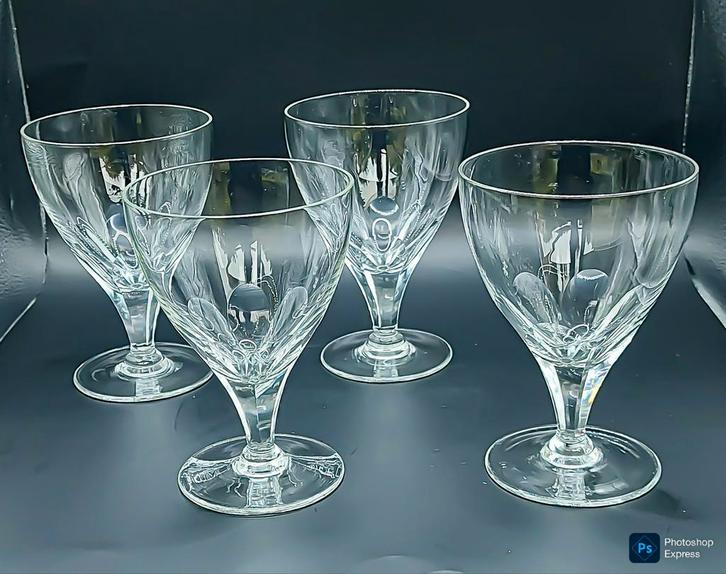 4 wijnglazen Leerdam A.D. Copier "Olivia", Antiek en Kunst, Antiek | Glaswerk en Kristal, Ophalen of Verzenden