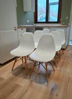 Lot de 6 chaises design style Eames DSW blanches, Maison & Meubles, Chaises, Enlèvement, Bois