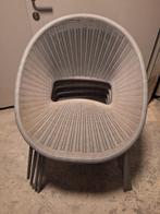 4 rotan, antraciet kleurige tuinstoelen voor 60 euro., Ophalen, Zo goed als nieuw, Rotan, Stapelbaar