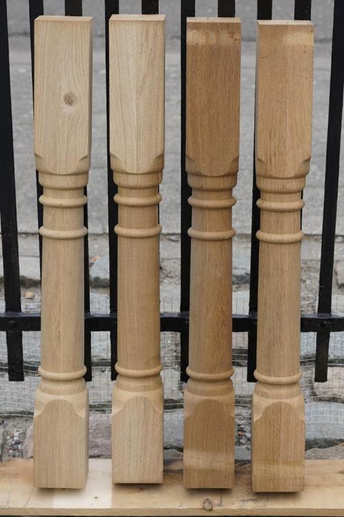 4 sets gedraaide houten tafelpoten, Doe-het-zelf en Bouw, Hout en Planken, Nieuw, Overige typen, Eiken, Ophalen