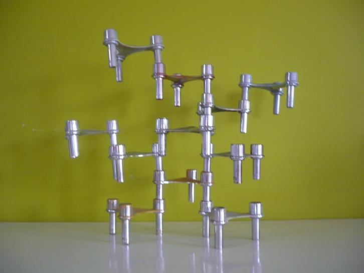 11 vintage space age stapel kandelaars Seca, Verzamelen, Retro, Huis en Inrichting, Ophalen of Verzenden